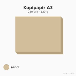 Kopipapir A3 – 250 ark – 120 g – sand