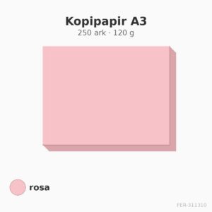 Kopipapir A3 – 250 ark – 120 g – rosa