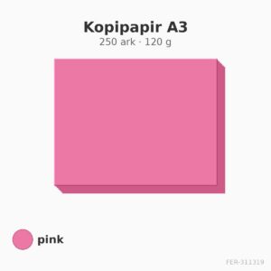 Kopipapir A3 – 250 ark – 120 g – pink