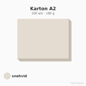 Karton A2 – 100 ark – 180 g – snehvid