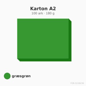 Karton A2 – 100 ark – 180 g – græsgrøn