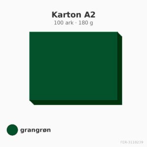 Karton A2 – 100 ark – 180 g – grangrøn
