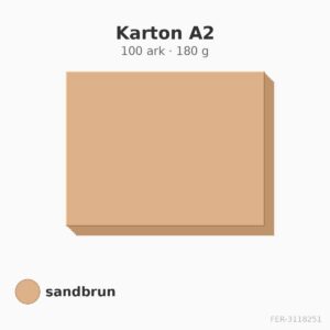 Karton A2 – 100 ark – 180 g – sandbrun