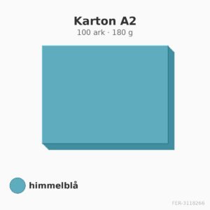 Karton A2 – 100 ark – 180 g – himmelblå