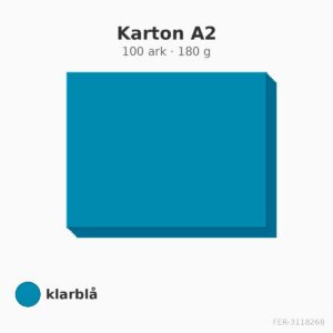 Karton A2 – klarblå – 180 g – 100 ark