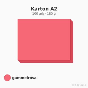 Karton A2 – gammelrosa – 180 g – 100 ark