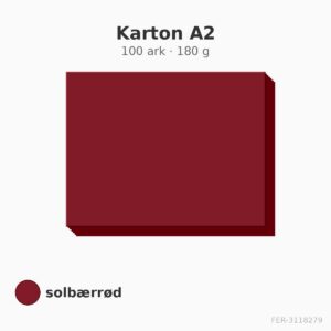 Karton A2 – solbærrød – 180 g – 100 ark