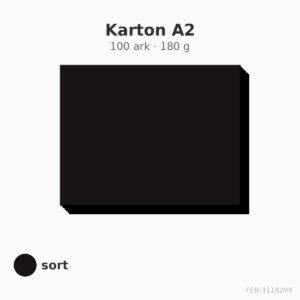 Karton A2 – sort – 180 g – 100 ark