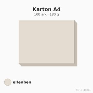 Karton A4 – elfenben – 180 g – 100 ark