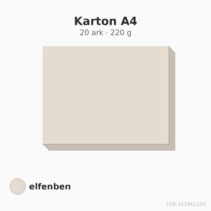 Karton A4 – elfenben – 220 g – 20 ark