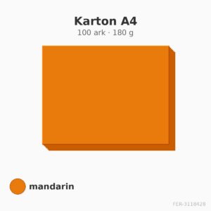 Karton A4 – mandarin – 180 g – 100 ark