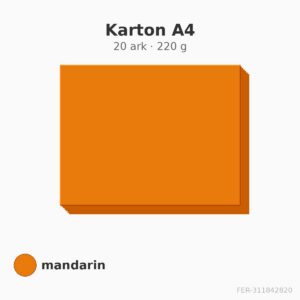 Karton A4 – mandarin – 220 g – 20 ark