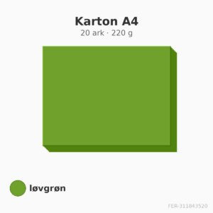 Karton A4 – løvgrøn – 220 g – 20 ark