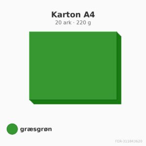 Karton A4 – græsgrøn – 220 g – 20 ark