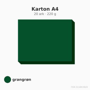 Karton A4 – grangrøn – 220 g – 20 ark