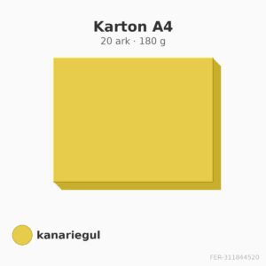 Karton A4 – kanariegul – 180 g – 20 ark