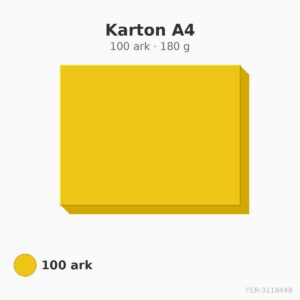 Karton A4 – solgul – 180 g – 100 ark