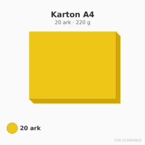 Karton A4 – solgul – 220 g – 20 ark