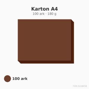Karton A4 – kaffebrun – 180 g – 100 ark