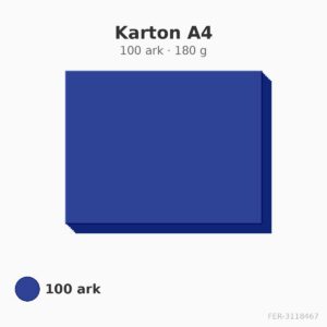 Karton A4 – kongeblå – 180 g – 100 ark