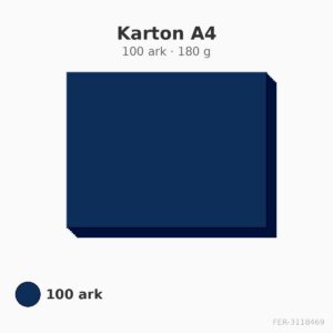 Karton A4 – midnatsblå – 180 g – 100 ark