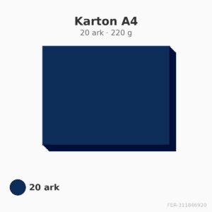 Karton A4 – midnatsblå – 220 g – 20 ark