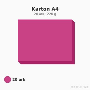 Karton A4 – pink – 220 g – 20 ark