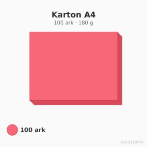 Karton A4 – gammelrosa – 180 g – 100 ark