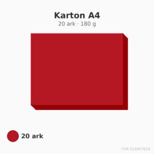 Karton A4 – julerød – 180 g – 20 ark