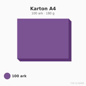 Karton A4 – purpur – 180 g – 100 ark