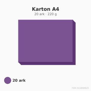 Karton A4 – purpur – 220 g – 20 ark