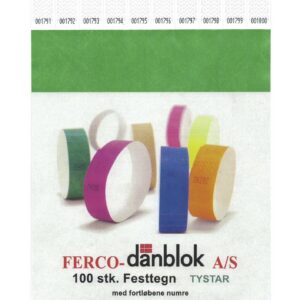 FESTTEGN TYSTAR - L.GRØN - 100 STK - KRYMPEPAKKET