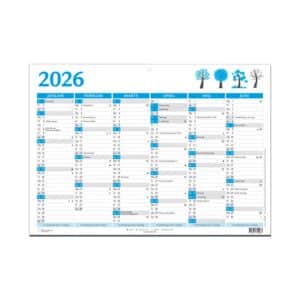 Vægkalender A5 2024 - Blå