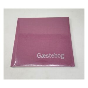 Gæstebog lærred med tryk – 23 x 25 cm – linum grey