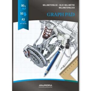 MILLIMETERBLOK A/4 - BLÅ 50 BL.