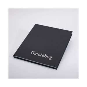 Gæstebog bordeaux med sølvtryk – 23 x 25 cm – lærred