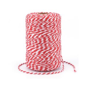 Bomuldsgarn Snoet Rød/hvid 40 Meter